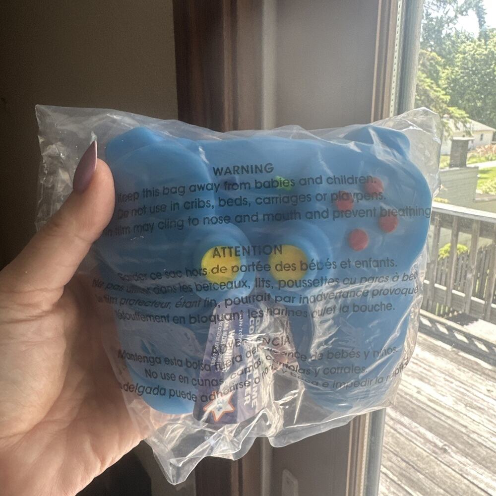 New Jumbo Squishy Game Controller Toymendous Neon Blue 6" Sensory Toy Squeeze
